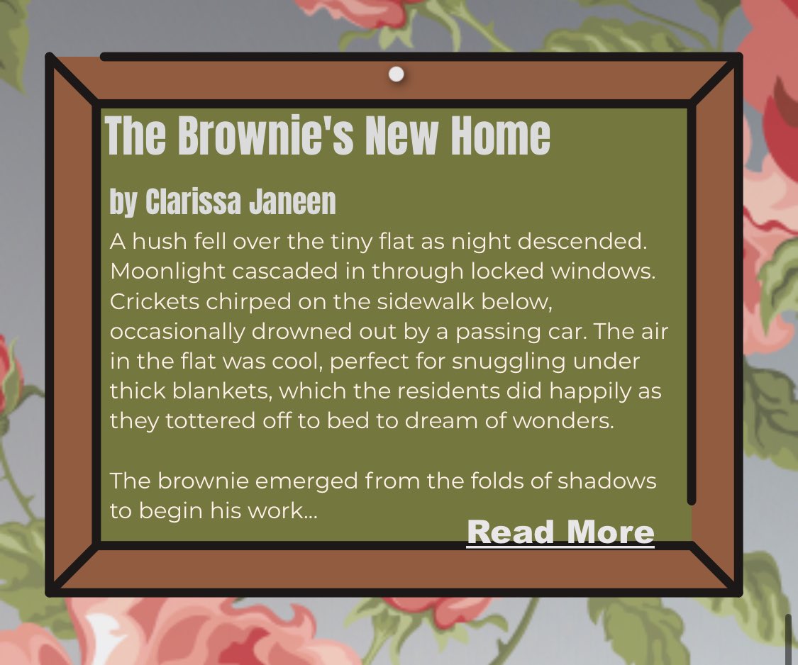 My short story “The Brownie’s New Home” was published in The Dazed Starling: Unbound and can be read here: dazedstarlingunbou.wixsite.com/unbound-2024ni…
#shortstory #fantasyreader #publishedwriting