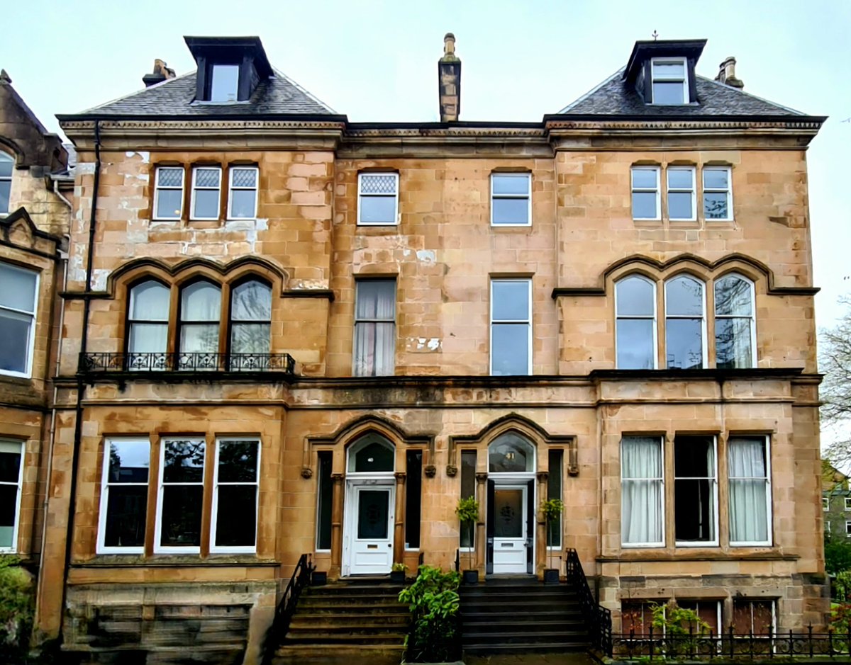 Gothic style townhouses dating from the 1870s on Westbourne Gardens in the West End of Glasgow. In the 1880s, the left hand one was home to Hugh Tennent, the creator of Tennent's Lager.

#glasgow #architecture #glasgowbuildings #tennentslager #glasgowwestend  #glasgowhistory