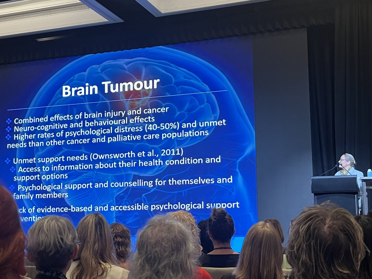 Prof Tamara Ownsworth @Griffith_Uni now delivering #ASSBI2024 national keynote & taking us on a journey of over a decade of brain tumour research leading to a 2023-24 project focused on education of #health #professionals on how to work with people diagnosed with a brain tumour