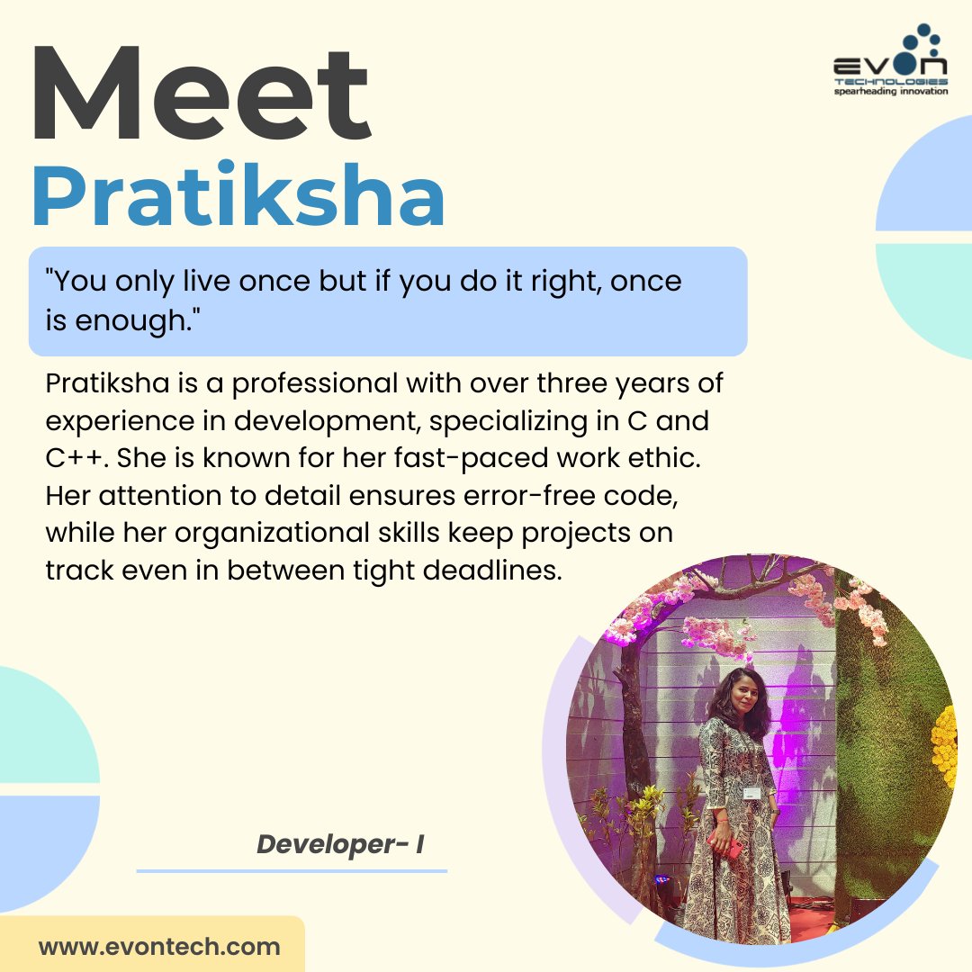 Welcome! You’ll be a great addition to our team Pratiksha. Your skills and expertise will surely help us reach new heights.

#welcomeonboard #newhire #newemployee #softwareengineer #programmer #softwaredeveloper #NewBeginnings