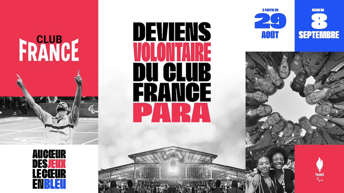 #JOP2024 🏅 Vous aussi devenez acteur de @paris2024 en devenant volontaire au Club de France Paralympique ! Plus qu’une fan zone, c’est le cœur battant de l’équipe de France, vibrant à chaque émotion sportive. Je candidate ▶ swll.to/xJ9TfIx