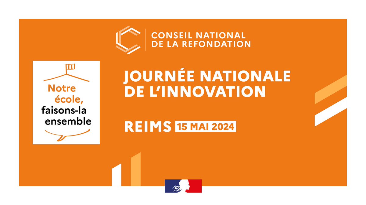 La 14è édition de la Journée nationale de l’innovation se tiendra le 15 mai 2024. Elle sera l’occasion de mettre en valeur l’engagement des équipes dans le dispositif Notre école, faisons-la ensemble. Découvrez le programme de la #JNICNR24 🔎 eduscol.education.fr/872/journee-de…