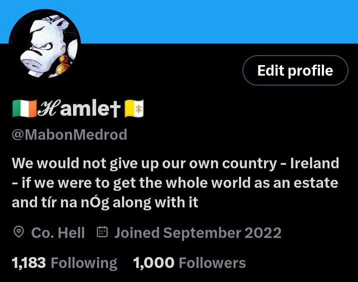 1000. Thank you all for listening, there are some brilliant, funny, intelligent and interesting men and women on here, you're some craic. Fuck the enemies though 😂