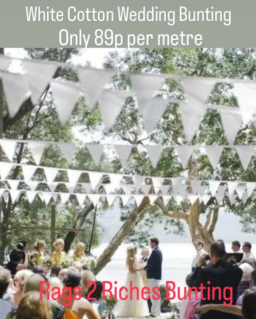 Are You Getting married?We have a fabulous Wedding Decoration offer just 89p per metre etsy.com/uk/shop/rags2r… #wedding #weddingideas #rags2richesbunting #louisethebuntinglady #thebuntinglady #weddingdecorideasluxuryforless #weddingtiktokvideo #etsyuk #onlineshop