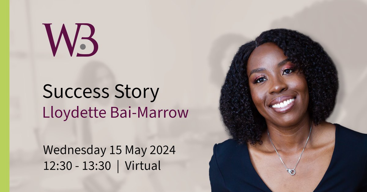 With one member getting a new board role a day, we love to celebrate our thriving community's success stories!

We're delighted Lloydette Bai-Marrow will be at our next Success Story event on Weds 15 May >> wbdirectors.co.uk/event/success-… 

#InspiringWomen #WomenOnBoards
