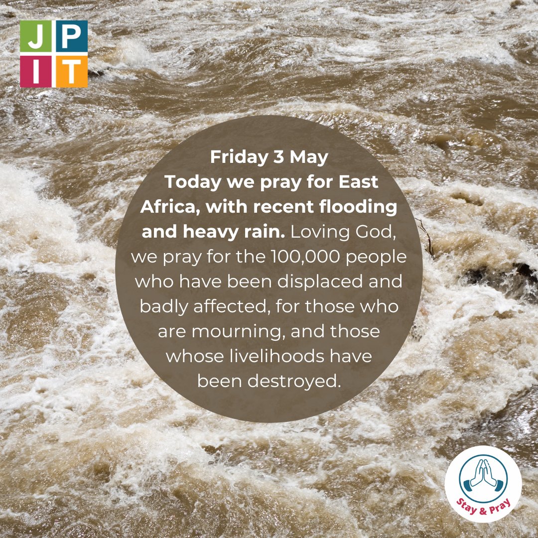 Today we pray for East Africa, with recent flooding and heavy rain. Loving God, we pray for the 130,000+ people who have been displaced and badly affected, for those who are mourning, and those whose livelihoods have been destroyed.
#StayandPray
Read more:theguardian.com/environment/20…