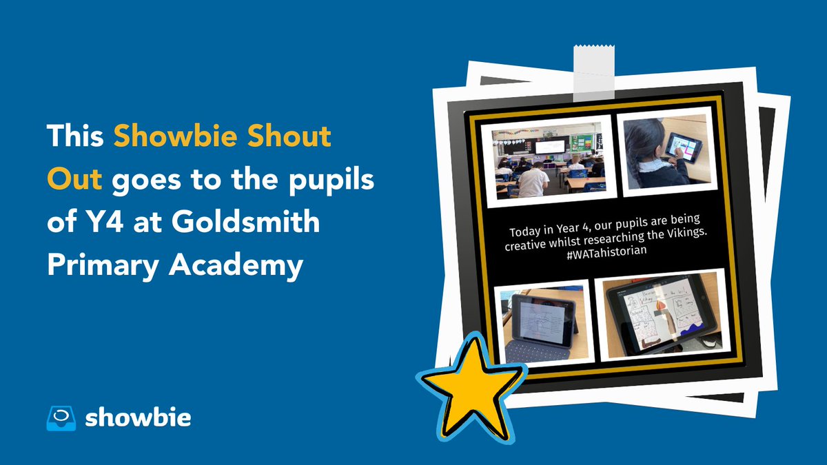 This week's Showbie #ShoutOut goes to the pupils in Y4 @goldsmithwalsal @WinAcadTrust who have been getting creative on Showbie whilst learning about the Vikings. 💙🚀 Have your pupils done amazing things on Showbie this week? Tag us. Next week it could be your class!