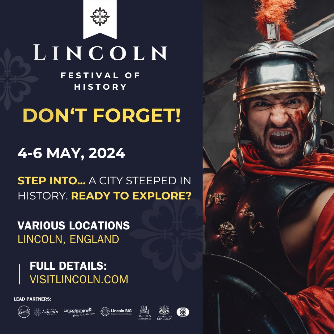 Just one day to go until the first #LincolnFestivalofHistory! Step into... a city steeped in history. Ready to explore? Full details: visitlincoln.com/whats-on/linco…