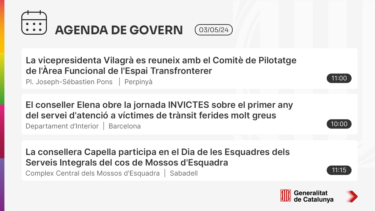 📆 La #consellera @natalia_garriga visita aquest divendres el 42è Còmic Barcelona @COMIC_bcn 👉 Consulta l'agenda del #Govern aquí: tuit.cat/Cam30