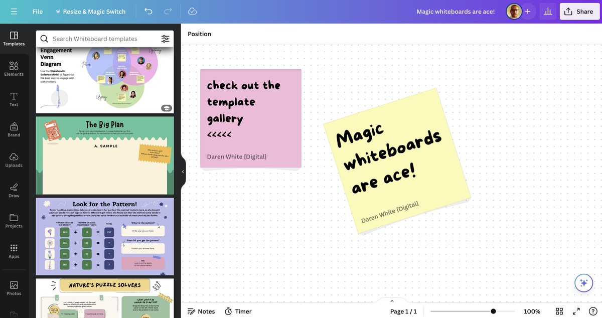 Daren White (@ranga_edu) on Twitter photo Google workspace users: There are many alternatives to Jamboard, my personal preference is @Canva whiteboards, especially with the option to take the content and transform it into a summary, blog post, poem or even song!
Lots of fun to be had collaboratively and a level up on Google workspace users: There are many alternatives to Jamboard, my personal preference is @Canva whiteboards, especially with the option to take the content and transform it into a summary, blog post, poem or even song!
Lots of fun to be had collaboratively and a level up on