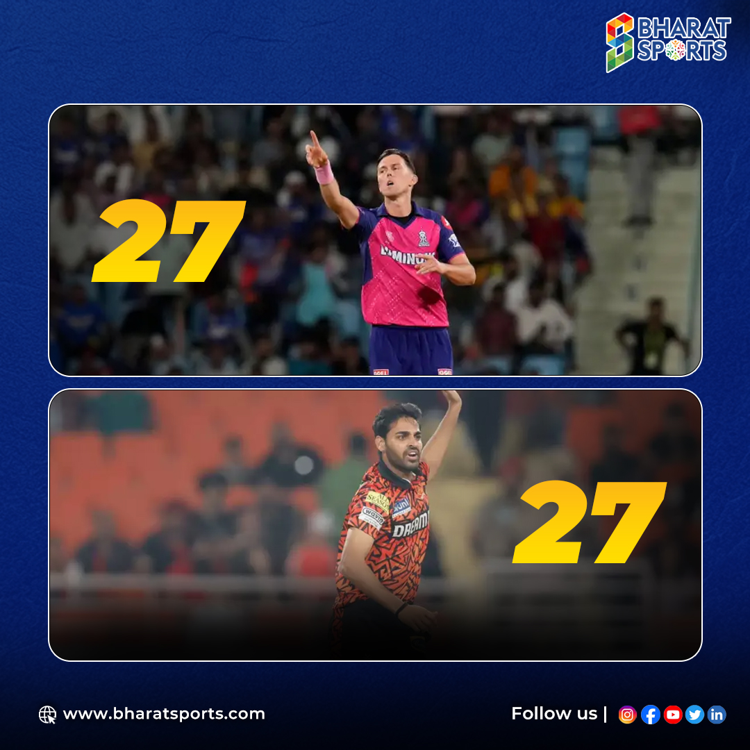 The two magicians with the most IPL wickets in the first overs! ✨ Bhuvneshwar Kumar 🤝 Trent Boult #SRHvRR #Cricket #IPL2024