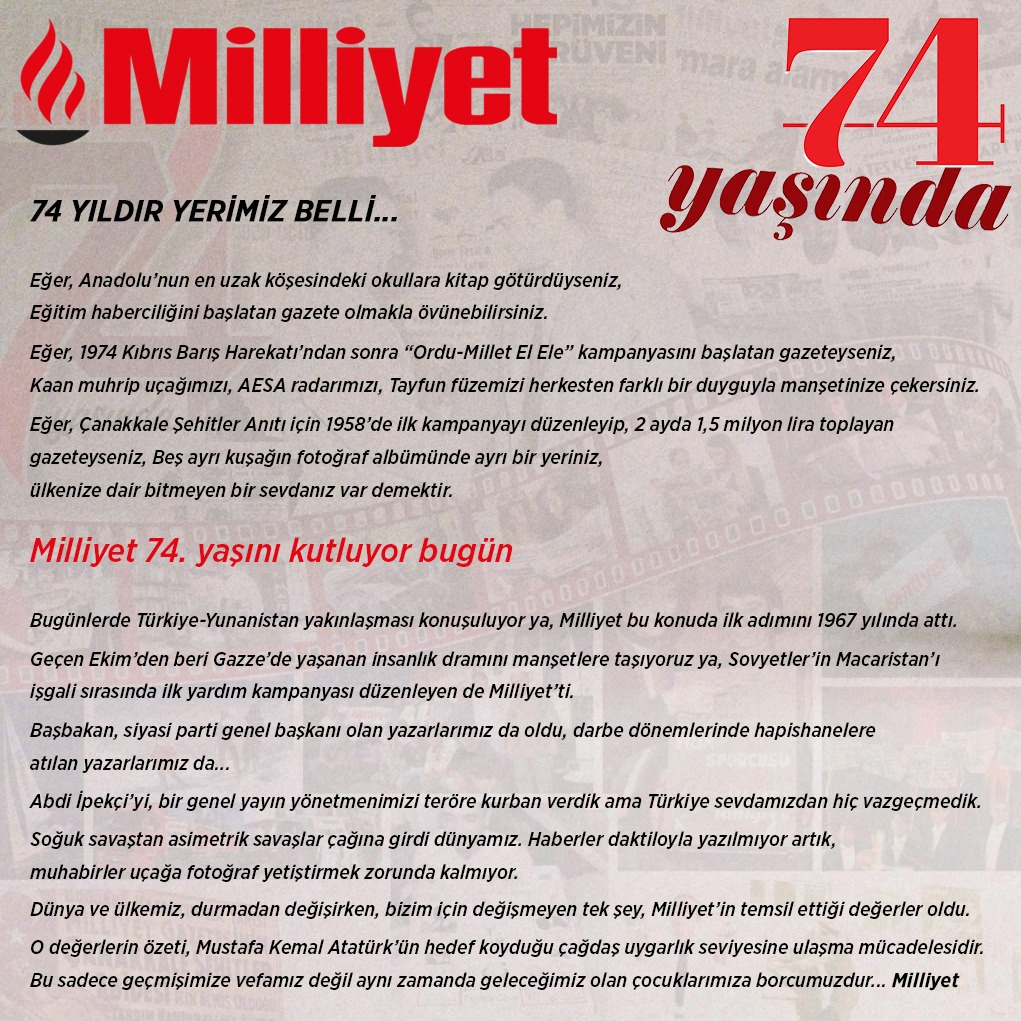 📰 Milliyet 74 yaşında | @ozaysendir