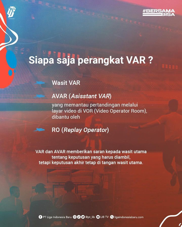 ✅️ Sebuah good content dari operator kompetisi sepakbola Indonesia, PT. LIB terkait VAR dan penggunaannya.

VAR (Video Assistant Referee) akan mulai digunakan pada Playoffs Championship 🇮🇩Liga1 musim ini (mulai 14-15 Mei 2024)

👈👉👇👇👉👈 ➡️ 🖥

(1/2)