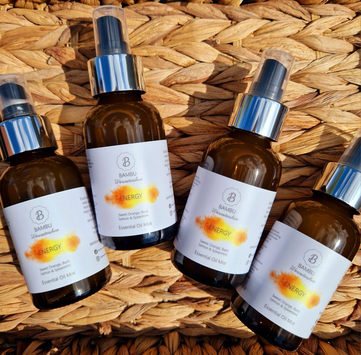 BambuWorcester's tweet photo. Just launched, our new wellness mists. Energy - Sweet Orange, Basil, Lemon & Spearmint Essential Oil Mist 100ml on https://t.co/nVS2gFIQLV #energy #wellness #essentialoilspray #aromatherapyspray #essentialoils #earlybiz #worcestershirehour #CraftBizParty #ukgiftam #spa #menopause https://t.co/2gVsK67JSm