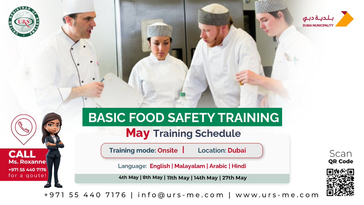 Providing safe and healthy food forms major concern for food handlers and manufacturers who are regulated through food safety guidelines and standard procedures.
 
Training mode: Onsite
Contact : +971 55 440 7176 | info@urs-me.com

#RegisterToday #urs #ursmiddleeast #training