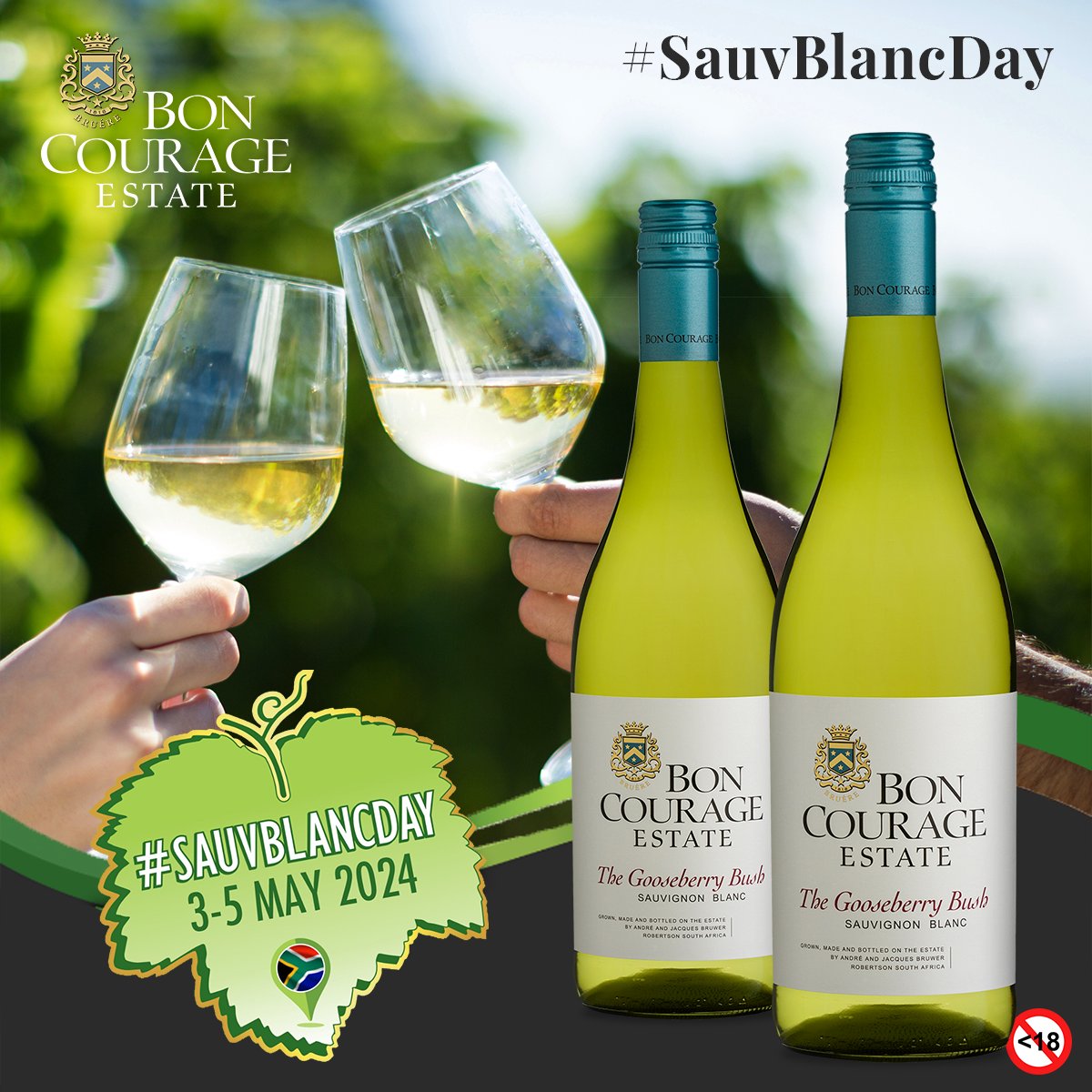 Let's Raise a Glass to International Sauvignon Blanc Day! 🥂 Join us from May 3rd to May 5th as we celebrate South Africa's love affair with this iconic varietal. At Bon Courage, we're proud to showcase our exceptional Gooseberry Bush Sauvignon Blanc, a true embodiment of o ...