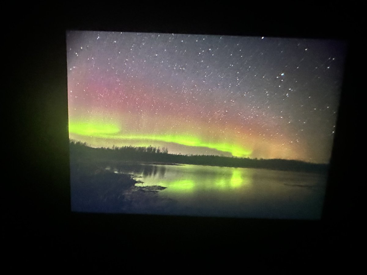 Aurora is out right now. Elk island park. Edmonton, Alberta, Canada.11:55 pm Don’t forget to report it at aurorasaurus.org @TweetAurora