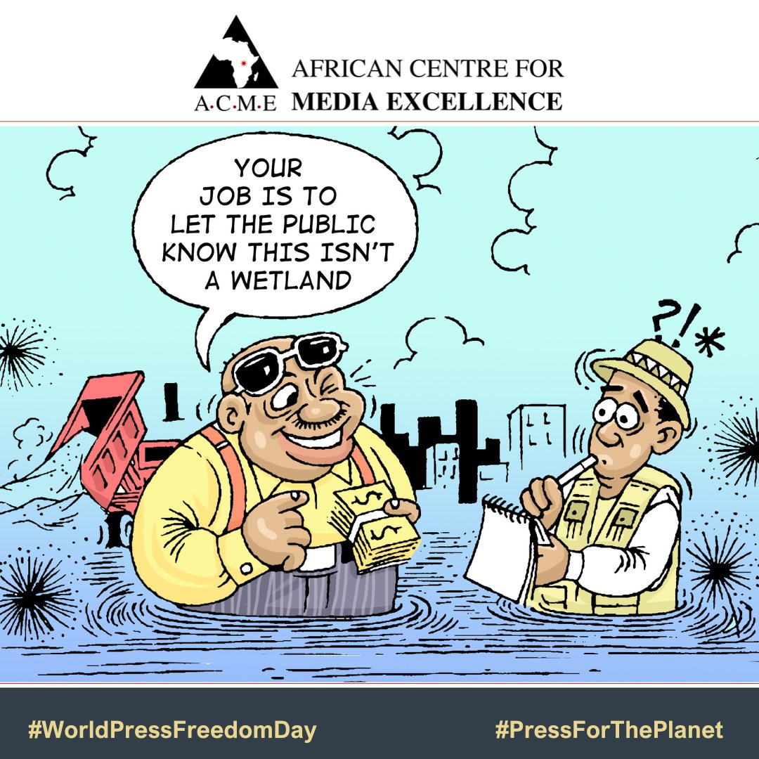 Pressure to bury the truth threatens a free press. #WorldPressFreedomDay is a reminder that a free and independent media is necessary to hold power accountable and report on the truth, no matter how murky the waters get. 
#PressForThePlanet #WPFDUG

Cartoon by <a href="/chrisatuk/">Ogon</a>