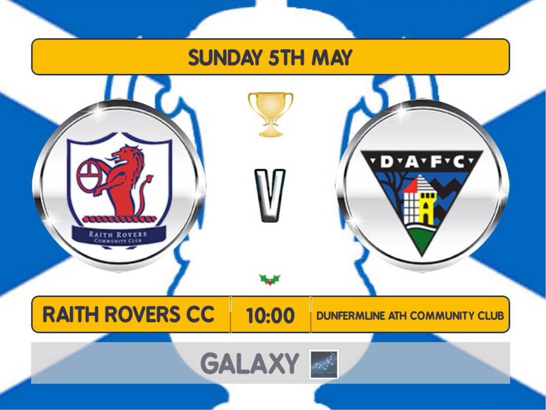 Fife Football Development League week 26 fixtures for the Comets ☄️ and Stars ⭐️ at the usual 10am 🕙 kick off time. The Galaxy 🌌 team has a home Fife Cup 🏆 match V Dunfermline this Sunday. Get along and cheer the lads on 👏 🔵⚪️🔵⚪️🔵⚪️🔵⚪️🔵⚪️🔵⚪️