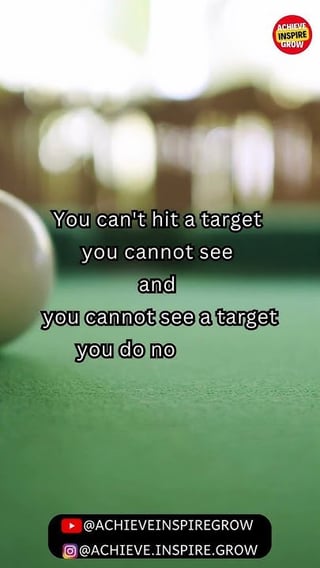 You can't hit a target you cannot see and you cannot see a target you do not have. #lifegoals dlvr.it/T6LpxD