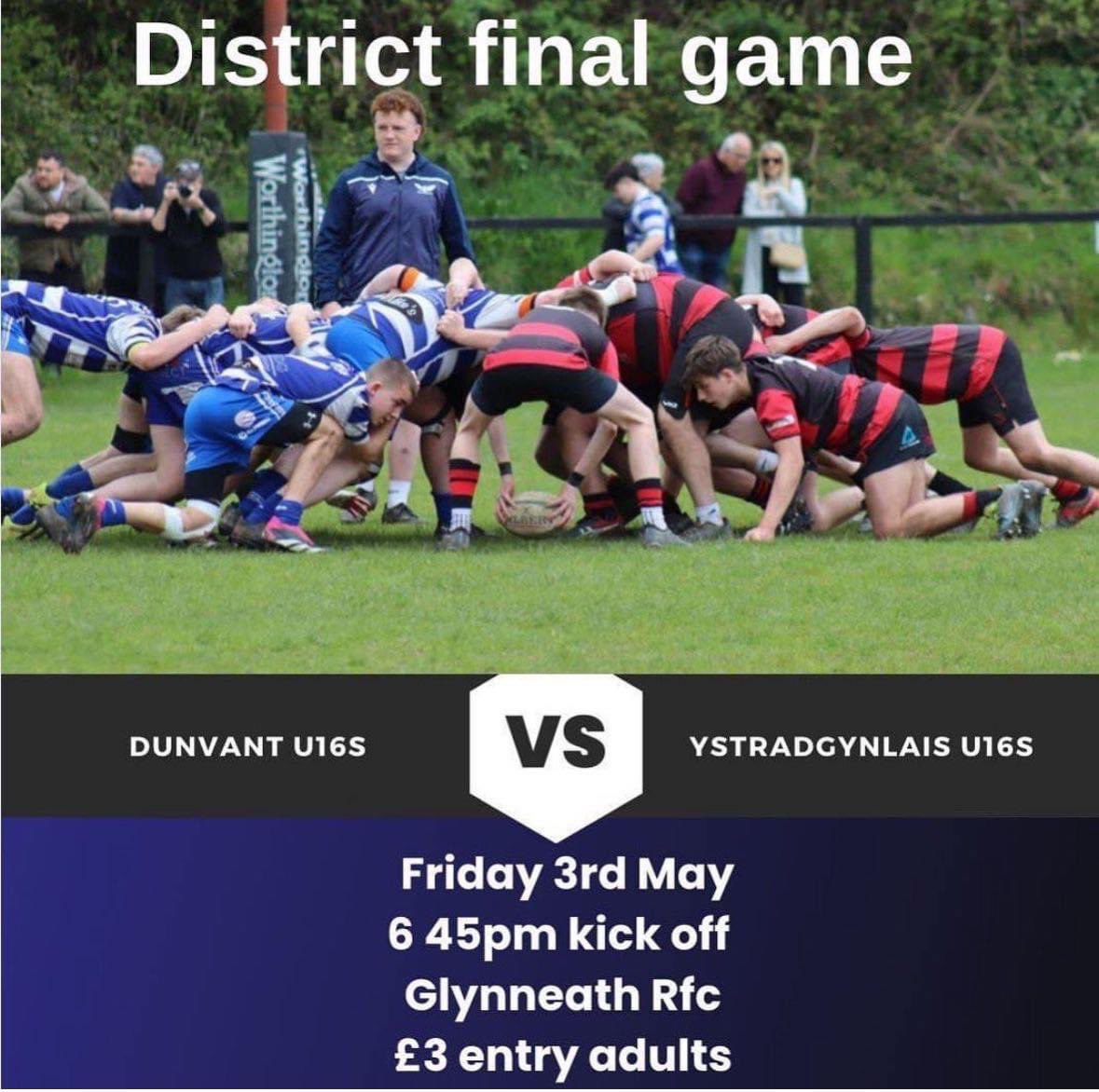 Our under 16s are in the final tonight at 6 45pm In Glynneath.  The boys take on Dunvant.  Entry is £3 for adults.  Good look boys. 🔵⚪️🔵