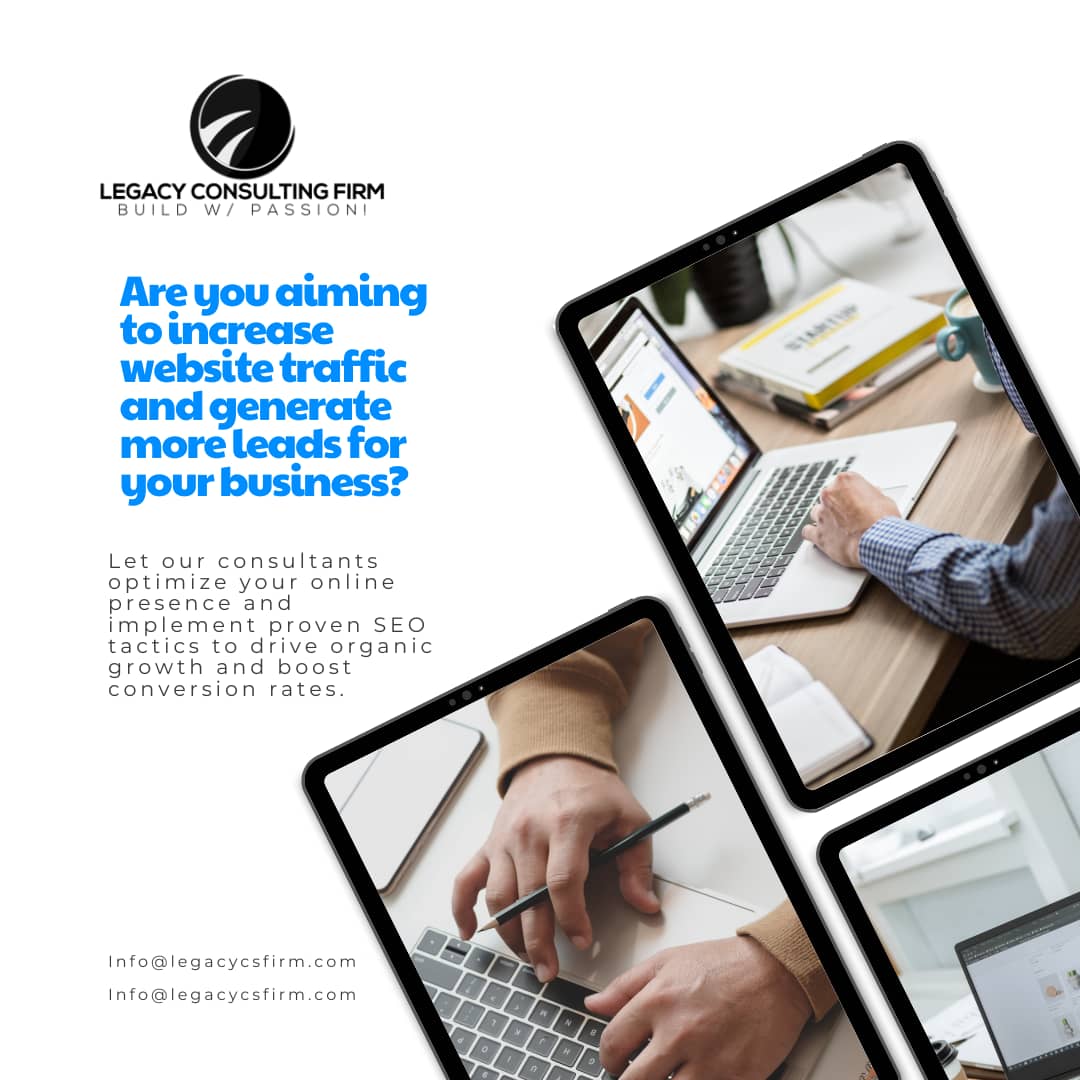 Are you aiming to increase website traffic and generate more leads for your business? 
Let our consultants optimize your online presence and implement proven SEO tactics to drive organic growth and boost conversion rates. 
#SEO #leadgeneration