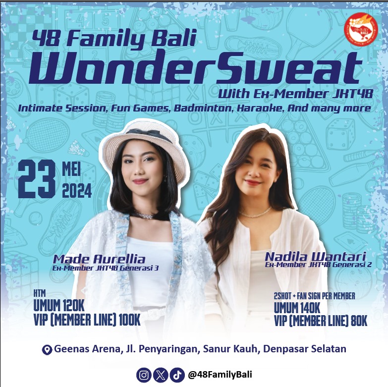 Hihi yang mendadak emg selalu jadi. See you <a href="/nadilawantari_/">Nadila Wantari</a> <a href="/MadeAurellia/">Ni Made Ayu Vania Aurellia</a> 🫶

Info tiket liat di Instagram ya bestie✨️