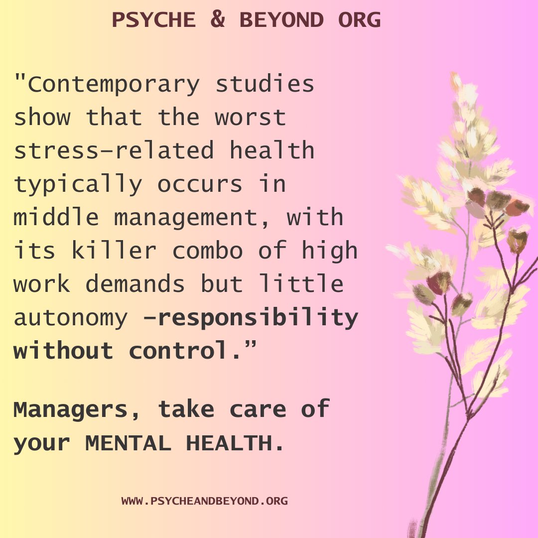 Managers, like everybody else, you need to take care of your mental health at work.
#psycheandbeyondorg #mentalhealth #burnout #anxietydisorder #depression #MentalHealthAwareness  #mentalhealthsupport #workplacewellness  #workplacementalhealth  #MentalWellness2024