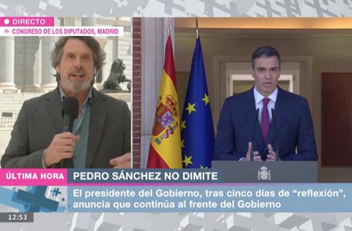 CCOO denuncia la presencia de Teo León Gross, que no pertenece a la plantilla de la RTVA, en el Especial Informativo sobre la comparecencia de Pedro Sánchez en Moncloa, como ‘Intrusismo Laboral en los Informativos de Canal Sur’ revistaelobservador.com/opinion/50-red…