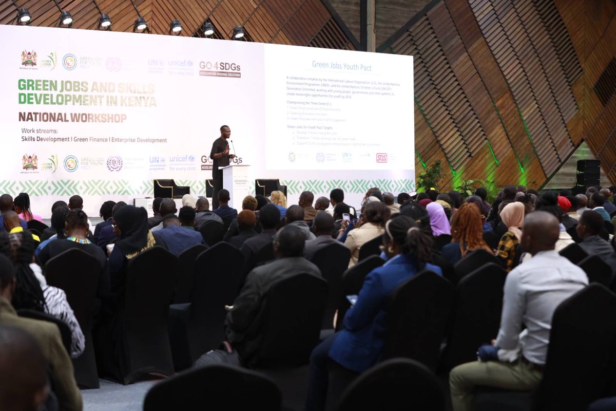 Youth Session - Green Skills for Youth - Facilitated by Students Organising for Sustainability (SOS-UK)

On stage are: 
- Bismark Kudoafor - All African Students Union
- Sumaiya Abdikadir - Kenya Green Universities Network
- Jeremy Kaburu - Sustainable inclusive business

Live