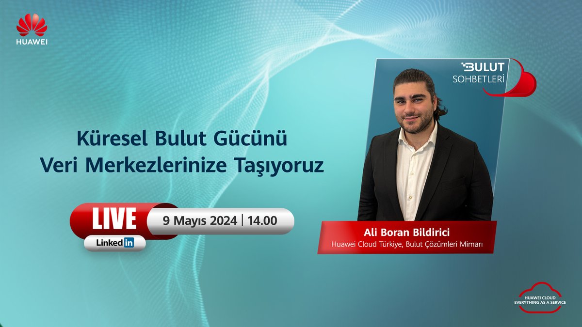 9 Mayıs’taki #BulutSohbetleri LinkedIn canlı yayınımızda, yeni Huawei Cloud Stack 8.3 ile Public Cloud'un servis ve yeteneklerini kendi izole veri merkezlerinizde nasıl deneyimleyebileceğinizi keşfedebilirsiniz.

linkedin.com/feed/update/ur…

#Huawei #HuaweiCloud