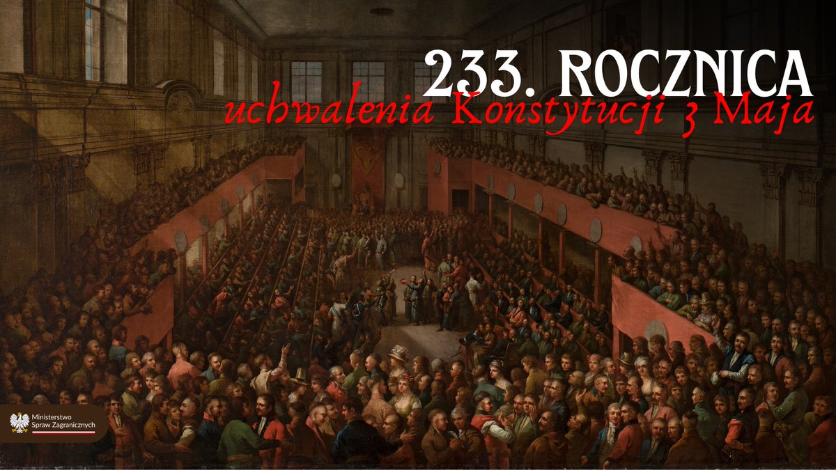 Vivat maj, 3 maj! 🇵🇱

3 maja 1791 roku obradujący w Warszawie Sejm Wielki uchwalił jedną z pierwszych ustaw zasadniczych na świecie.