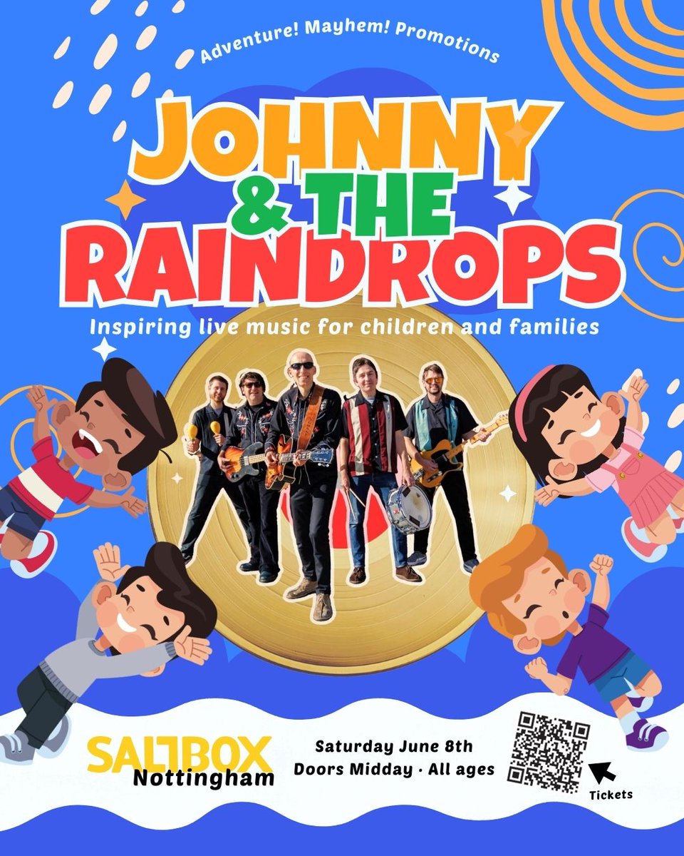 Gig in Nottingham! Sat 8 June. 
Inspiring original LIVE music for kids & families!
shorturl.at/fhj36 
5-piece band bursting with catchy  funtastic songs.
Only a fiver!
#familymusic #gigsforkids #kidsmusic #kindie @nottslive @SaltboxBar @nottm_events