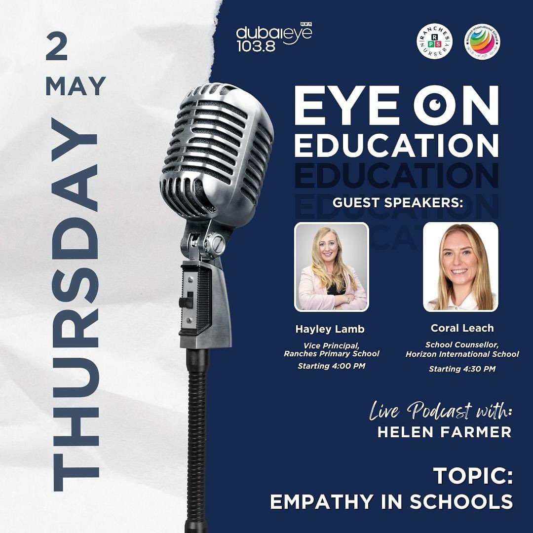Hayley Lamb (@positiveewe) on Twitter photo Yesterday I was delighted to be invited onto <a href="/DubaiEye1038FM/">Dubai Eye 103.8FM</a> to talk about #empathy in Schools. Such a great opportunity to share my knowledge and passion for #holisticeducation and #wellbeing. <a href="/RPSDubai/">RPS Dubai</a> <a href="/TheRPSReview/">The RPS Review</a> <a href="/CognitaSchools/">Cognita Schools</a> Yesterday I was delighted to be invited onto <a href="/DubaiEye1038FM/">Dubai Eye 103.8FM</a> to talk about #empathy in Schools. Such a great opportunity to share my knowledge and passion for #holisticeducation and #wellbeing. <a href="/RPSDubai/">RPS Dubai</a> <a href="/TheRPSReview/">The RPS Review</a> <a href="/CognitaSchools/">Cognita Schools</a>