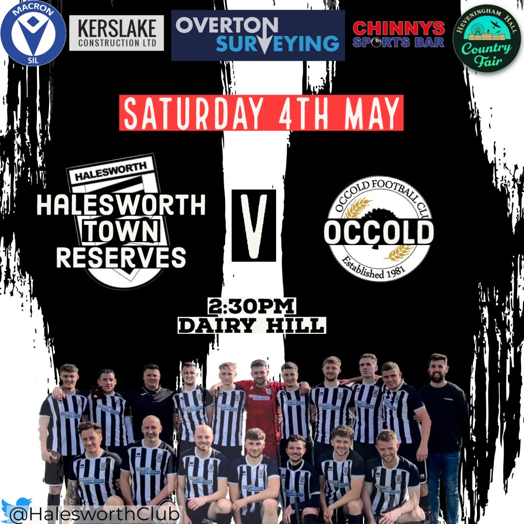 Penultimate games for both teams as the First Team travel to league champions @HenleyAFC - always an entertaining game for supporters! The Reserves host @FcOccold, a close encounter last time resulting in a draw⚽️ Come and show your support as the season draws to a close ⚫️⚪️
