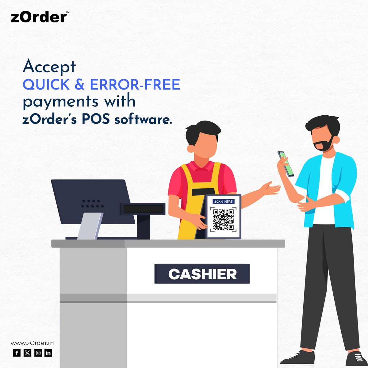 zordertech's tweet photo. Revolutionize your payment process with zOrder's POS software. Say goodbye to long queues and errors, and do seamless transactions. Our intuitive interface ensures quick &amp; error-free #payments enhancing both #Customer satisfaction and operational efficiency.

#billing #Retailers https://t.co/q6iZnhpyLe