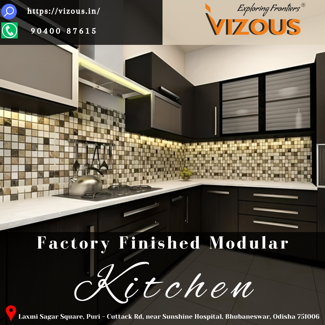 vizous's tweet image. Transform your culinary space into a masterpiece of efficiency and style with Vizous Interio’s factory-finished modular kitchens. 🍳✨ #ModularKitchenMagic #BhubaneswarDesign #KitchenGoals #HomeStyle  #modularkitchen #manufacturer #interiormanufacturer #odisha #interiordesign
