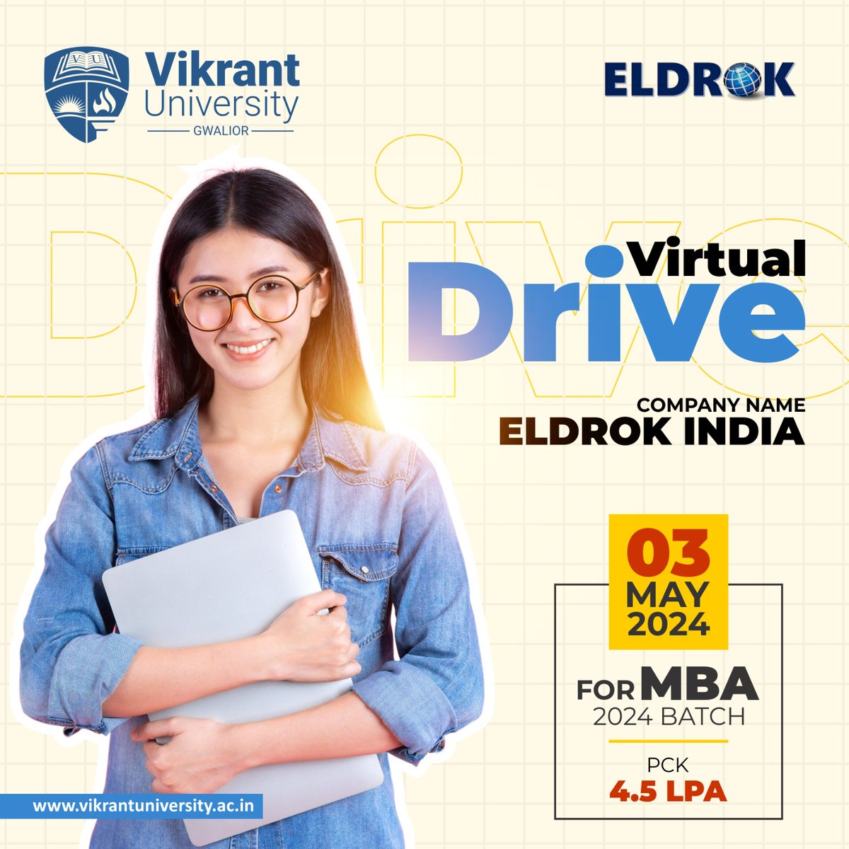 #VikrantUniversity #VikrantGroupofInstitutions #VirtualDrive #ELDROK #Placement #CampusDrive #Gwalior #Indore #MadhyaPradesh #India