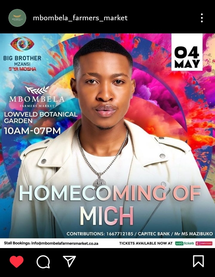 Ladies and gentlemen the long awaited Mich Mazibuko's Homecoming is almost here 💃💃💃 Only 1 day to go 🎉  get your tickets now, so you don't miss out 😎 Mich can't wait to see you all tomorrow 💃💃

MICHIGANS LOVE MICH
MBOMBELA WELCOMES MICH
#MichMazibuko
#Homecoming_ForMich