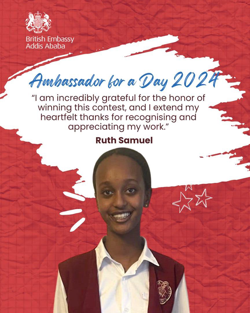 📣 Announcing the winner of our Ambassador for a Day essay competition. Meet Ruth, she will be our #AmbassadorforaDay next Wednesday. Her winning essay was under the title “What would the world be like if more women were in power?”💪 We’re looking forward to welcoming you!
