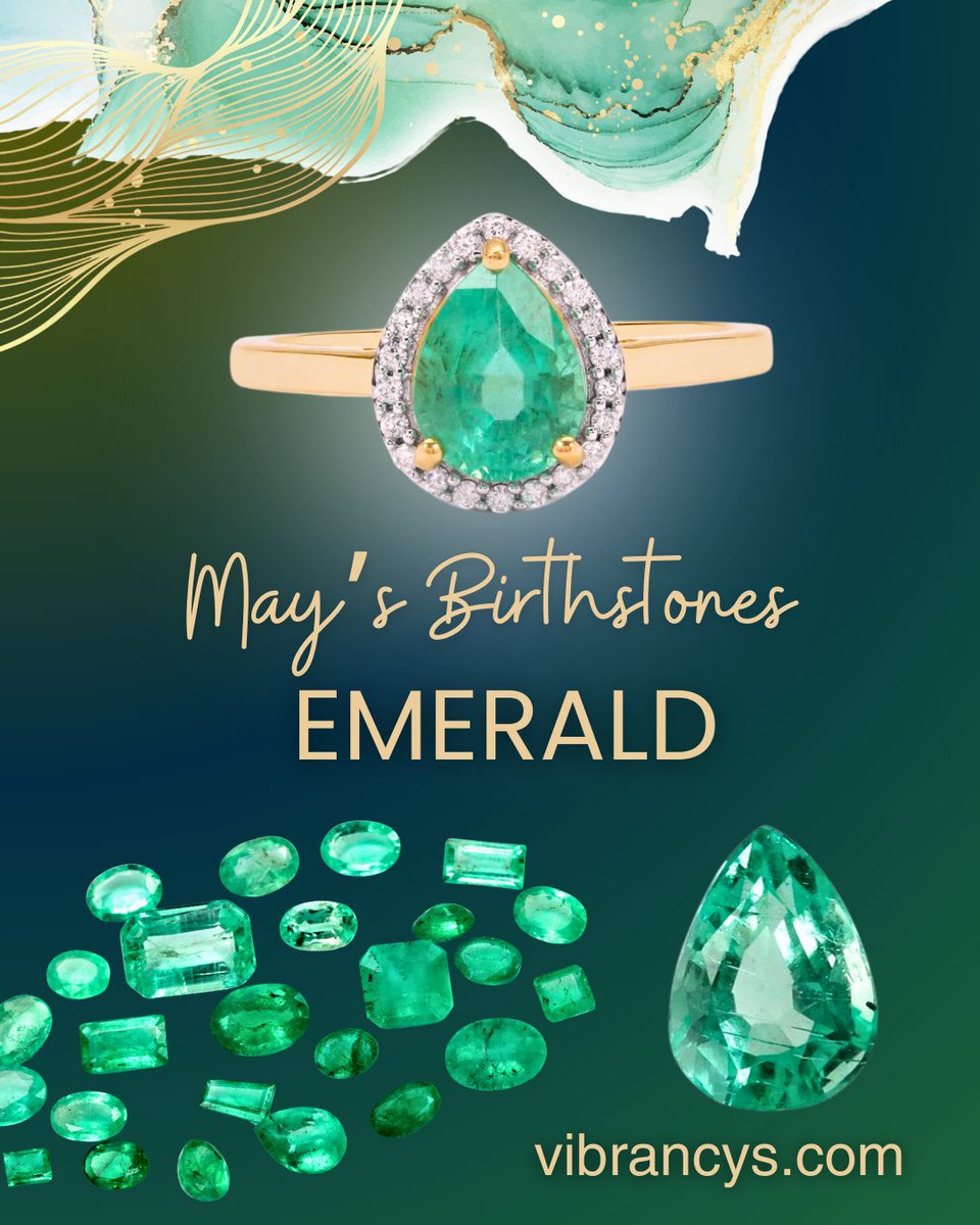 **Birthstone of the Month**
Emerald💚Happy birthday to all those born in May! We can help you create the  perfect gift with the appropriate birthstone! Visit vibrancys.com #emerald #emeraldring #rings #vibrancys #bestprices #trending #uk #trend #tweetme #Jaipur #Friday