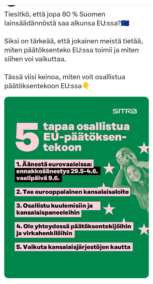 Eurovaalit alla, etkä tiedä ketä äänestät? Älä ainakaan äänestä ulkonäön tai sen perusteella kenet haluat mahdollisimman kauas kotimaan politiikasta. Äänestä sitä, jonka koet kykenevän edistämään Suomen etua.