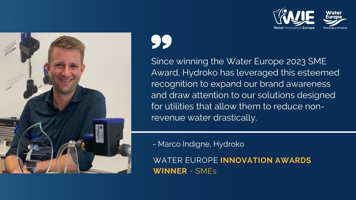 💡 Water Innovators on the spotlight! Hydrokο was the SME Award Winner of our 2023 Water Innovation Europe Awards! Since then, it has shown remarkable progress! Learn more buff.ly/4a48ugL ✨ Interested in WIE2024 Awards? 📝 Register by 16/05 buff.ly/3QslIwS