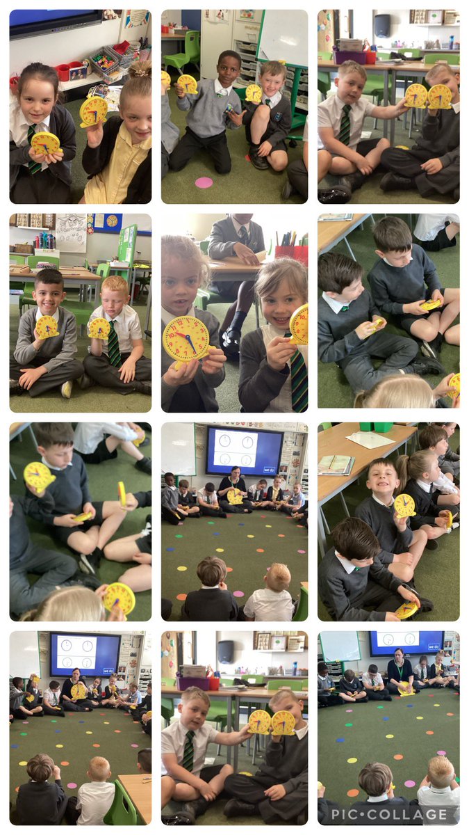 Year 2 have started to learn how to tell the time. 🕰️ We enjoyed our lesson practising o’clock and half past each hour and then we tested our partners #determination #Resilience