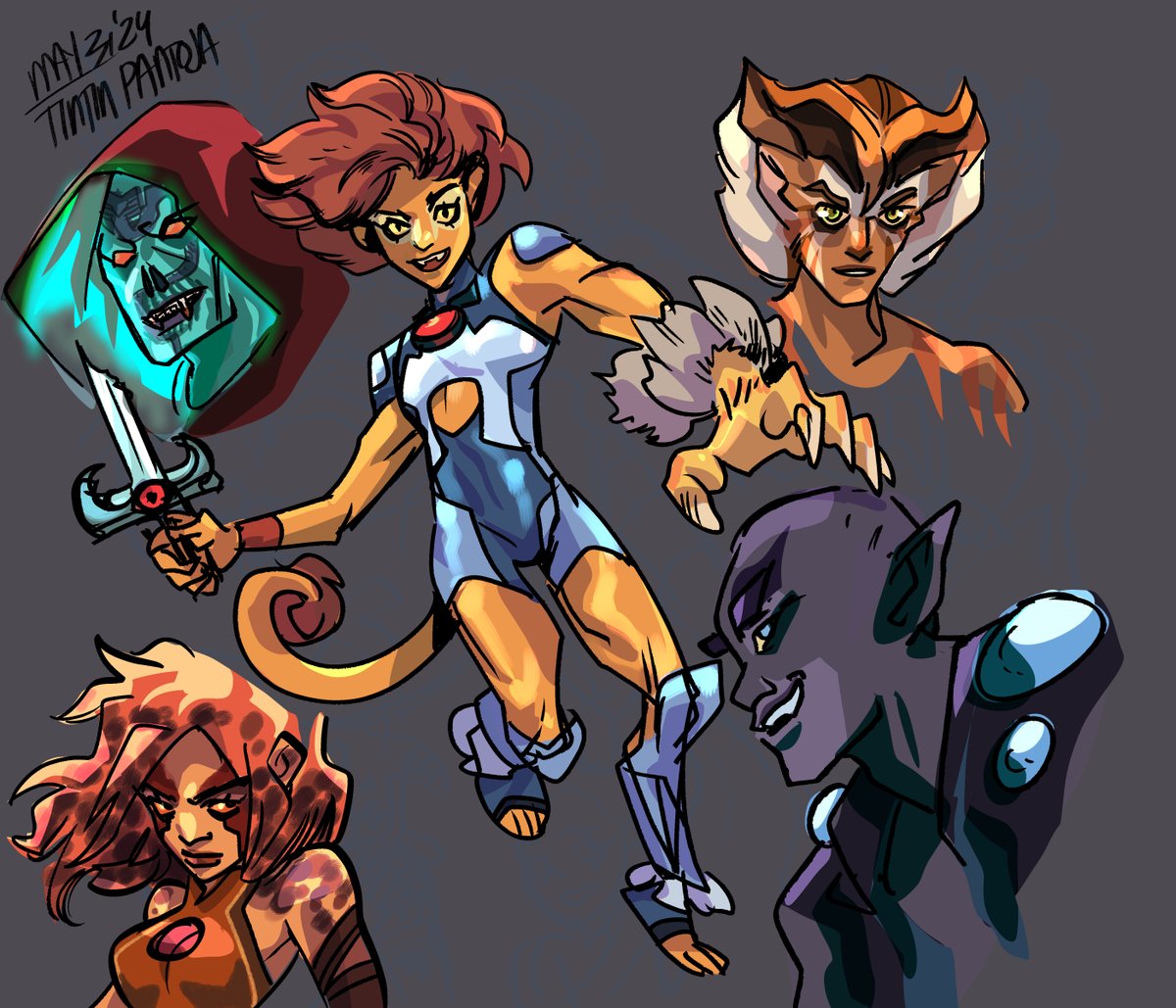 Cat People in Space. More '80s fun! I'm a late-era Gen X nerd who loved all those trashy toy commercial-yeah, Thundercats! I love to put my own spin on the designs. Just trying to get back into drawing, so I'm attempting to revive my digital sketchbook habit.