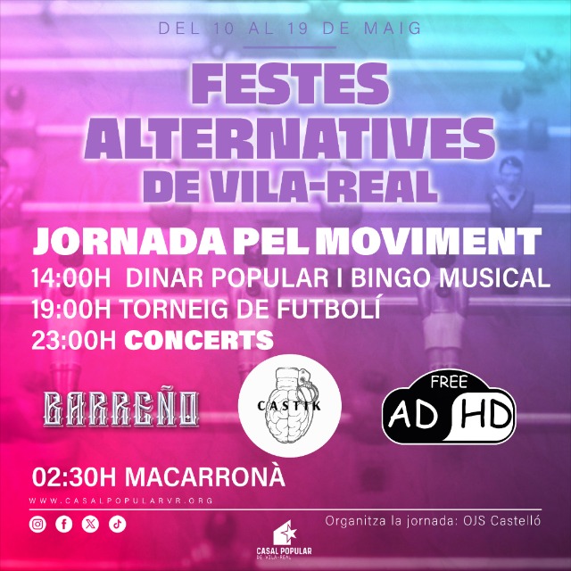 Castik__'s tweet image. El dia 18 estaré a les Festes Alternatives de Vila-real cantant uns temes i fent una mica de xou, per si voleu passar-vos i xalar un ratet disfrutant de la jornada que han preparat el @CasalPopularVr
