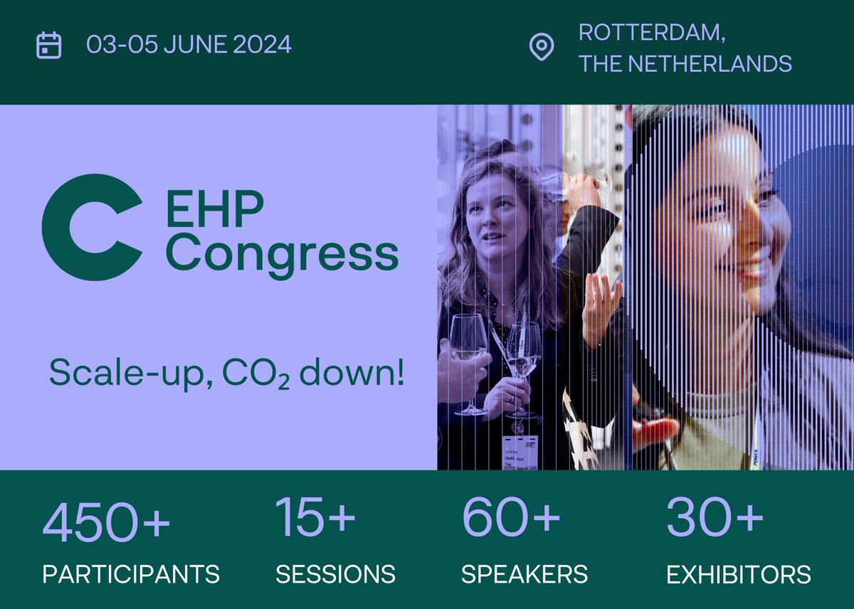⏰It's time to scale up the heat transition & drop down the CO2 emissions! Want to join the movement? Register for the #EHPCongress24, get to meet with 450+ industry leaders & discover the latest sector trends & techs👉ehpcongress.org 📅3 - 5 June 2024 @EuroheatPower