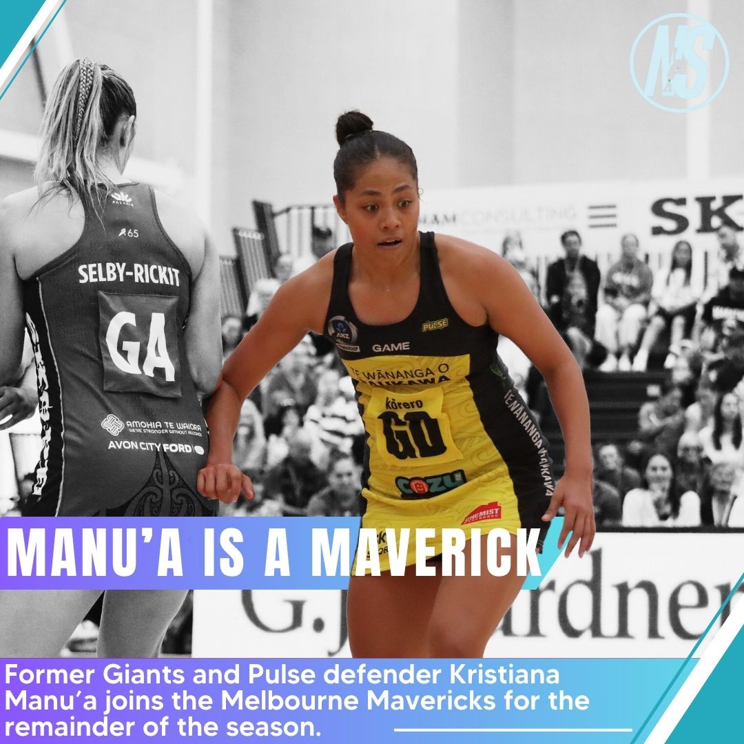 Former Giants and Pulse defender, Kristiana Manu'a will join the Melbourne Mavericks for the remainder of the 2024 season. Manu'a comes in for the injured Lauren Moore, who sustained an ACL injury during preseason. 📸 Graeme Laughton-Mutu