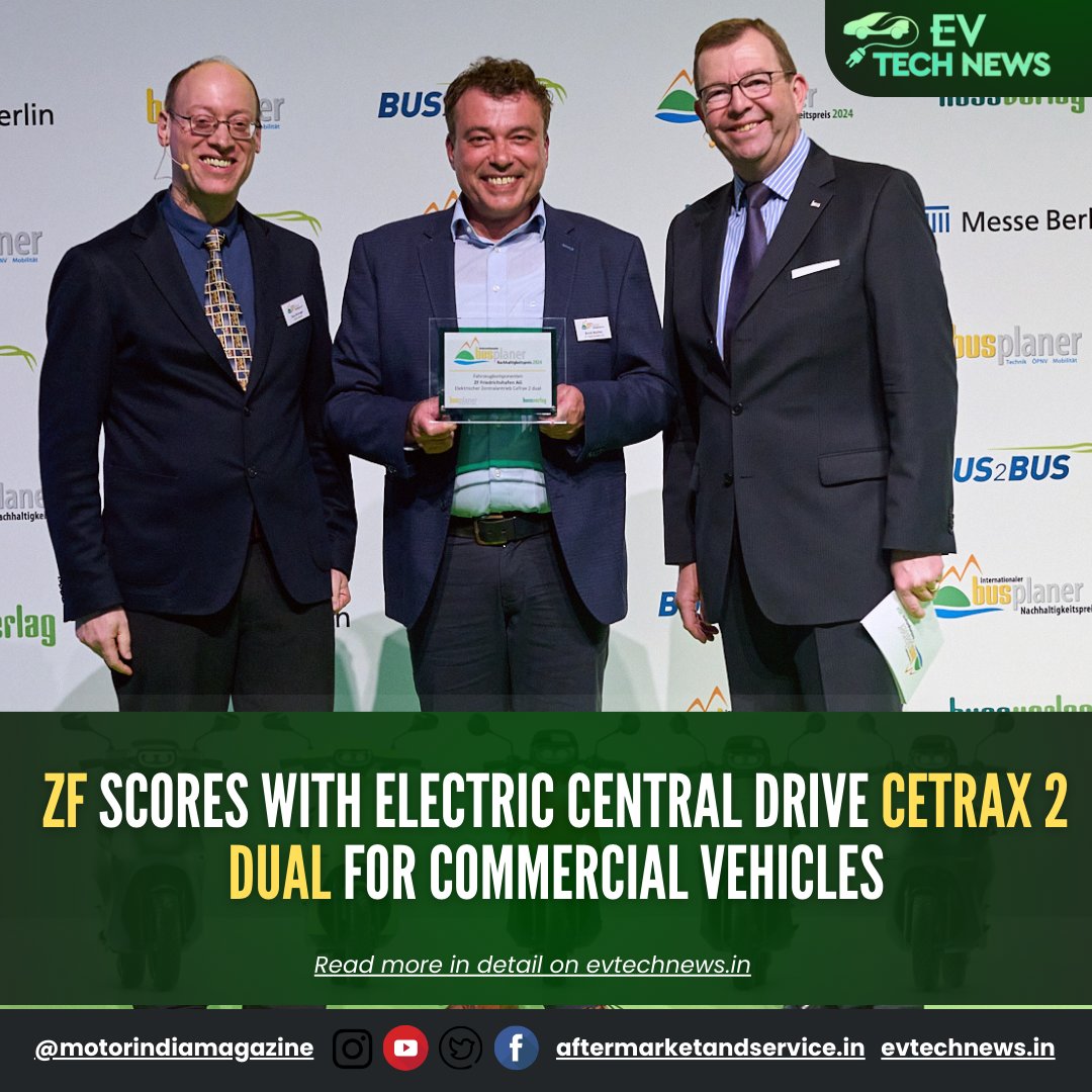 ZF's CeTrax 2 dual electric central drive won the International busplaner Sustainability Prize 2024 at the Bus2Bus trade show in Berlin.

𝐑𝐞𝐚𝐝 𝐌𝐨𝐫𝐞:  evtechnews.in/zf-scores-with…

#ZF #ElectricDrive #CommercialVehicles #AutomotiveTechnology #CeTrax2