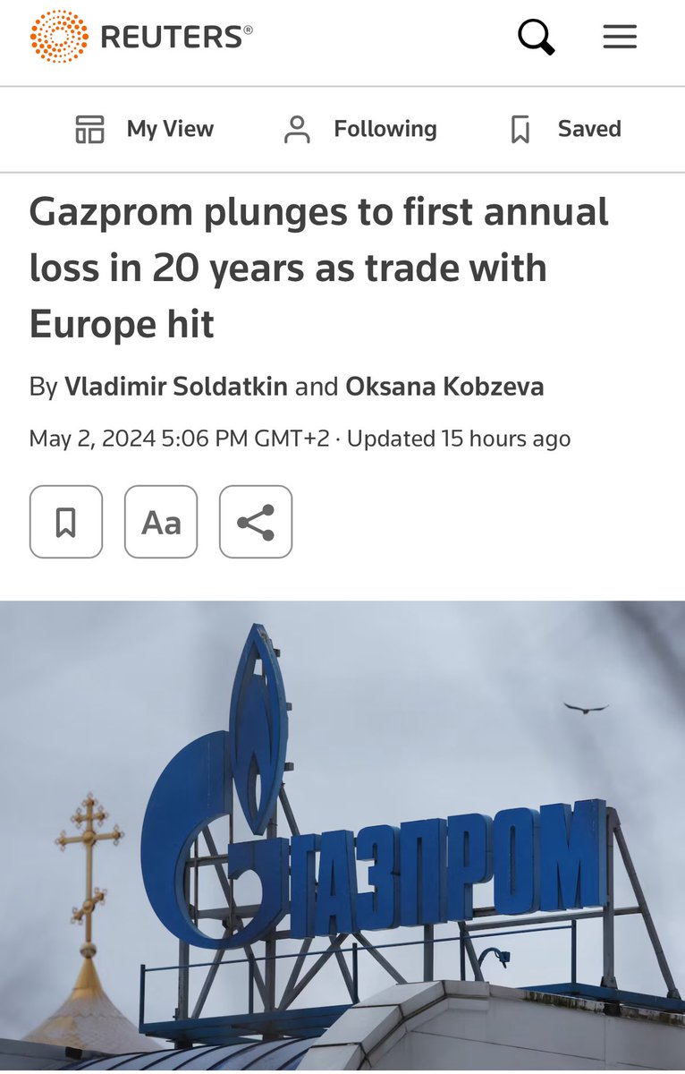 The rise and fall of Gazprom is exactly what I mean when saying that dictatorships are economic blunders. Once touted to become the largest company in the world, it was turned into Russia’s primary energy weapon. Now, it is a $6.9 billion money sink, while Europe had not even a…